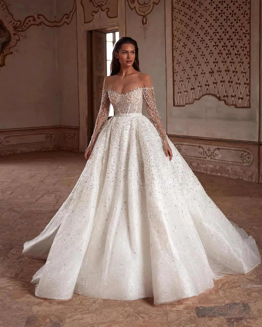 Illusion Long Sleeve Wedding Gowns