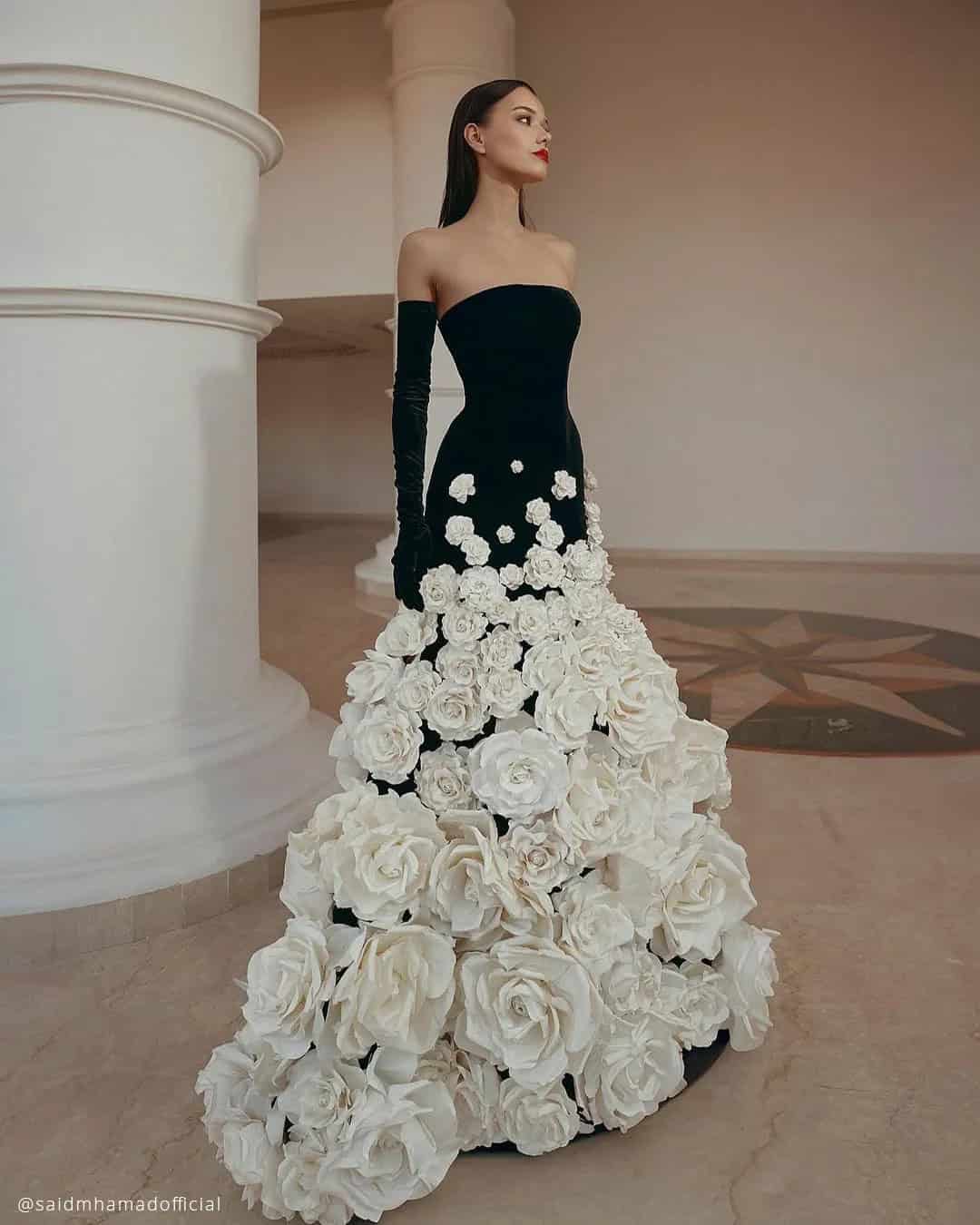 Gothic Black And White Wedding Dresses