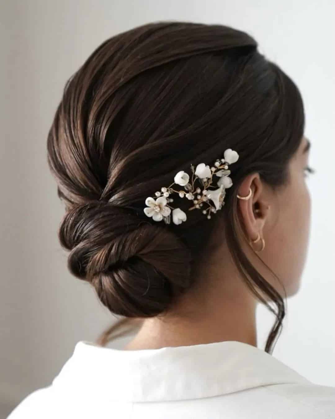 Swept-Back Low Bun Hairstyles