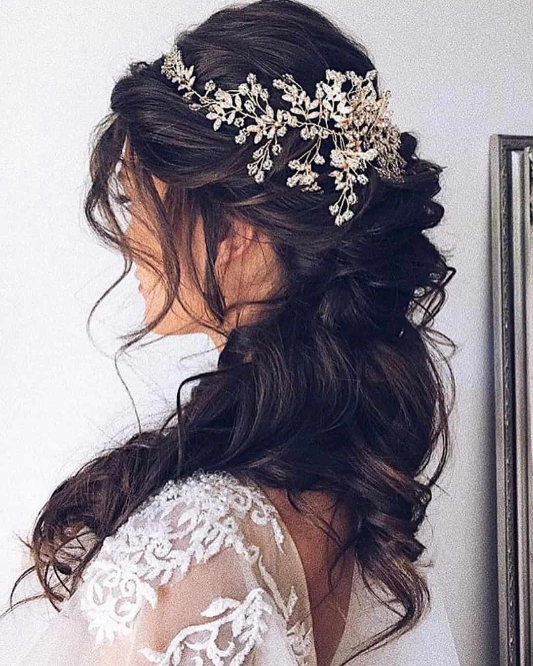 Long Hair Half Up Half Down Wedding Hairstyles