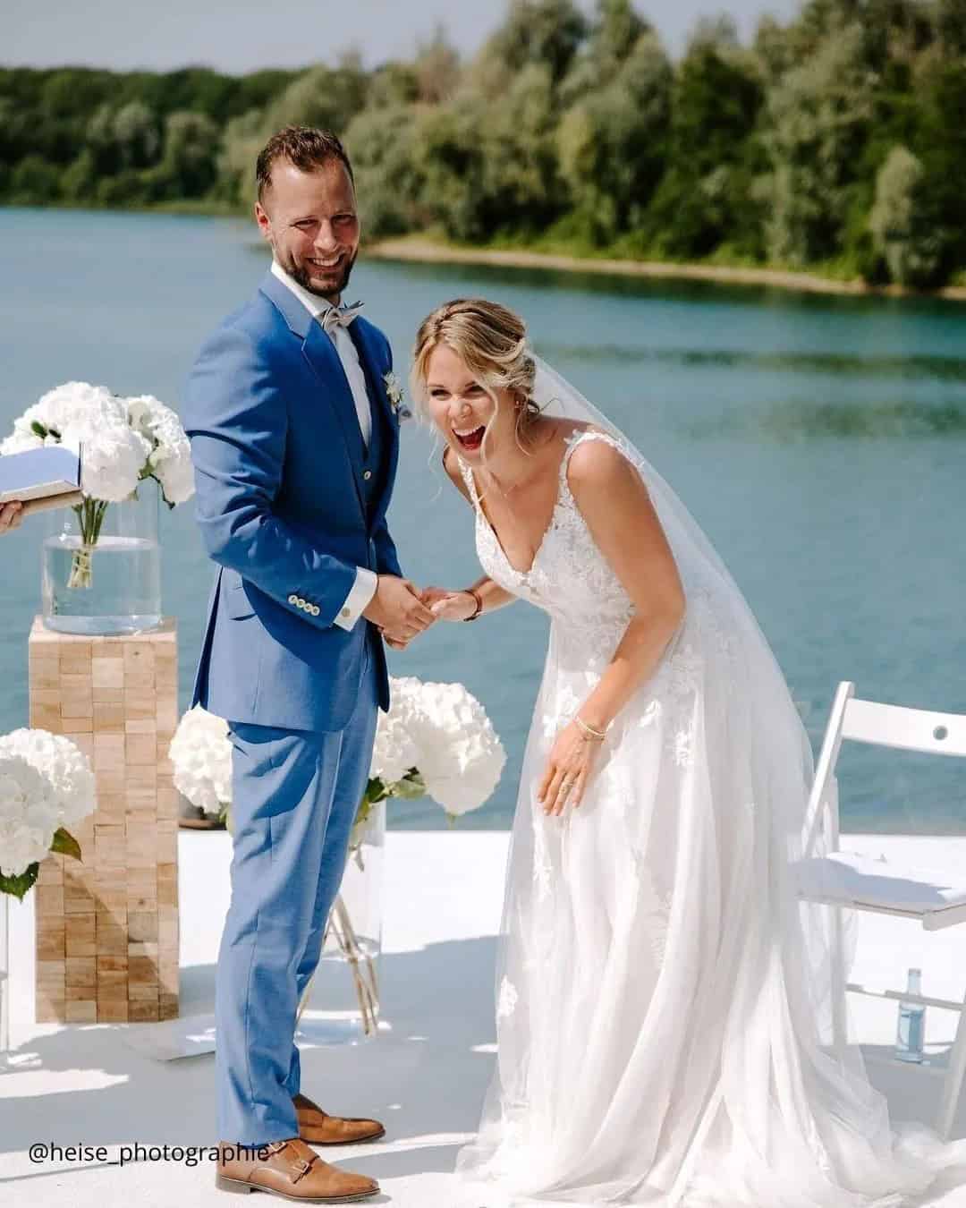 Blue And White Wedding Dresses