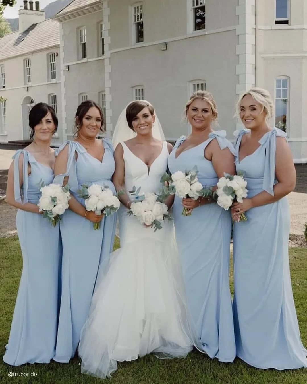 Pale Blue Bridesmaid Gowns