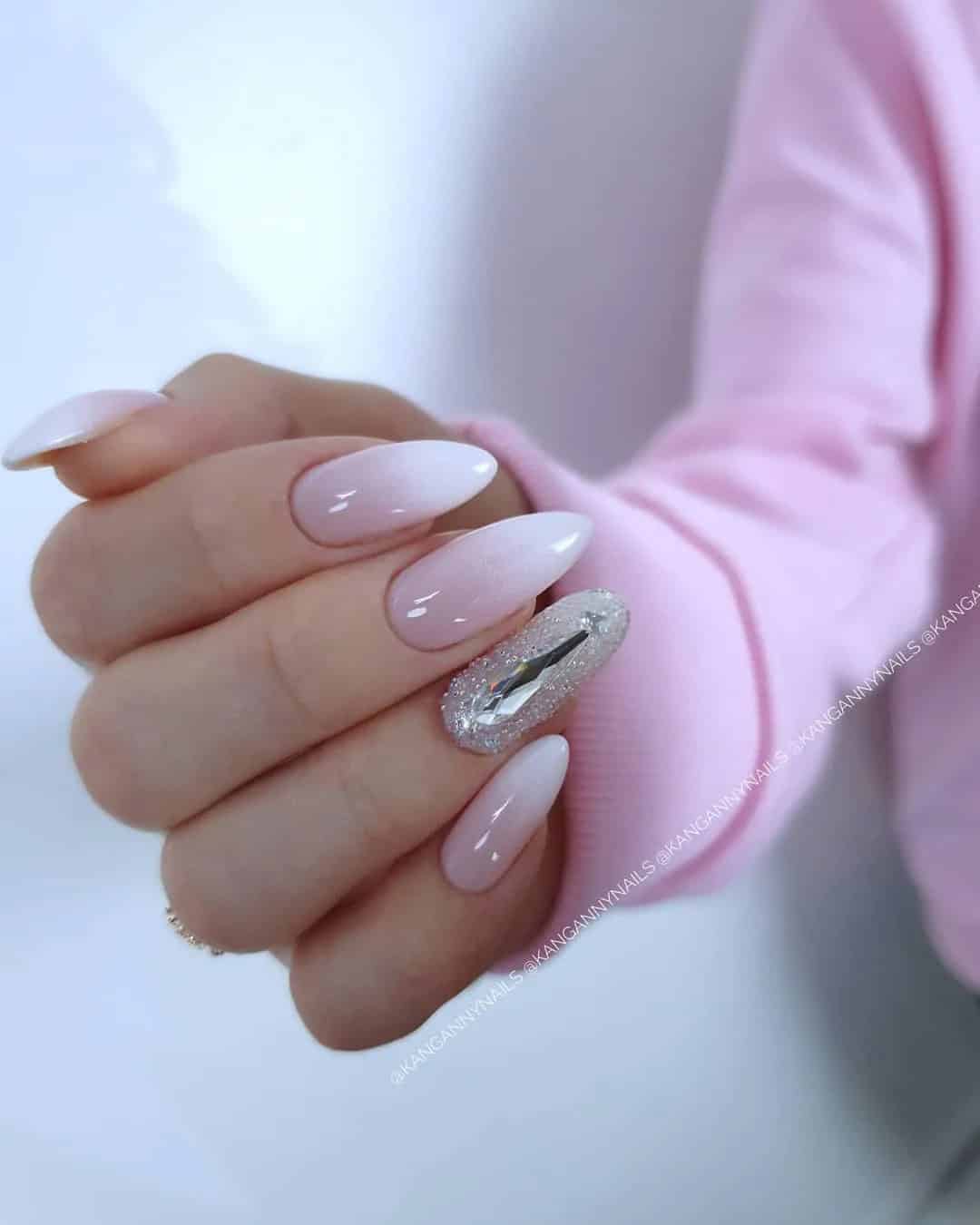 Nude Ombre Bridal Nails