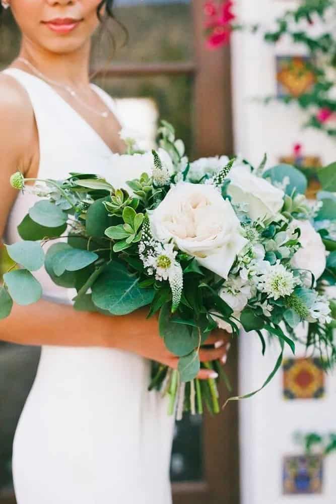 Greenery Wedding Bouquets With White Accent