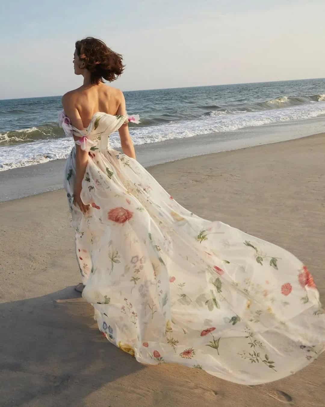 Watercolor Wedding Floral Dresses