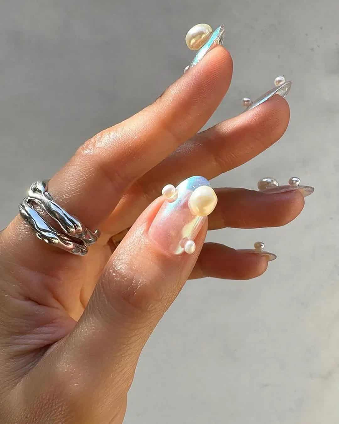 Beach Wedding Nail Inspo