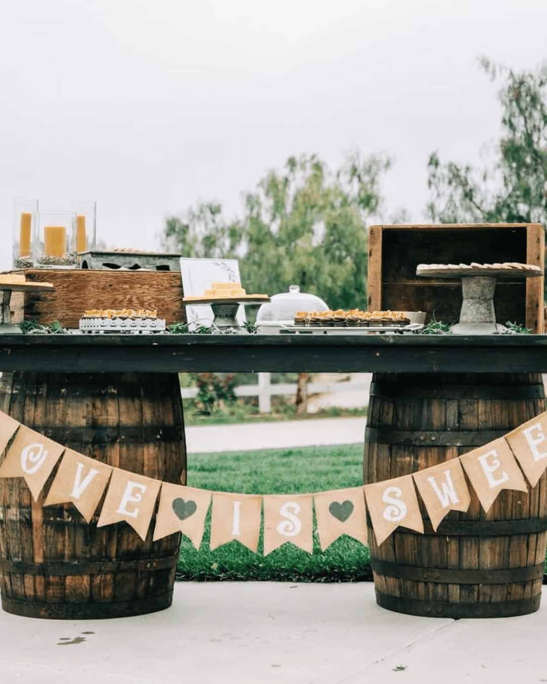 Stunning Barrel-Based Dessert Tables