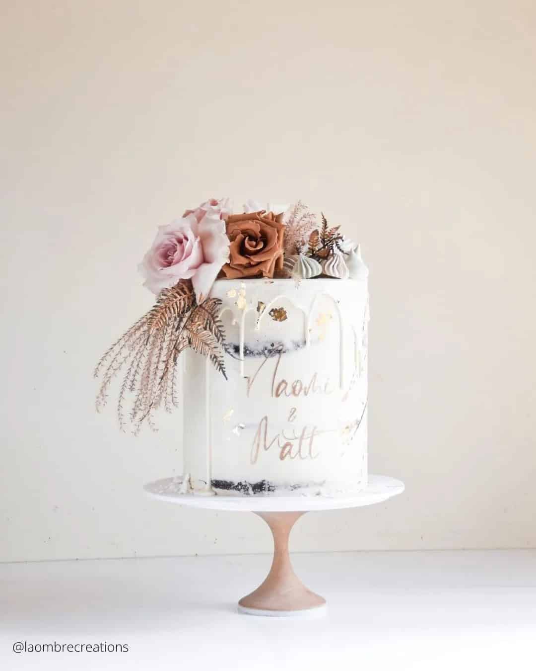 Rust Floral Cake Decorations