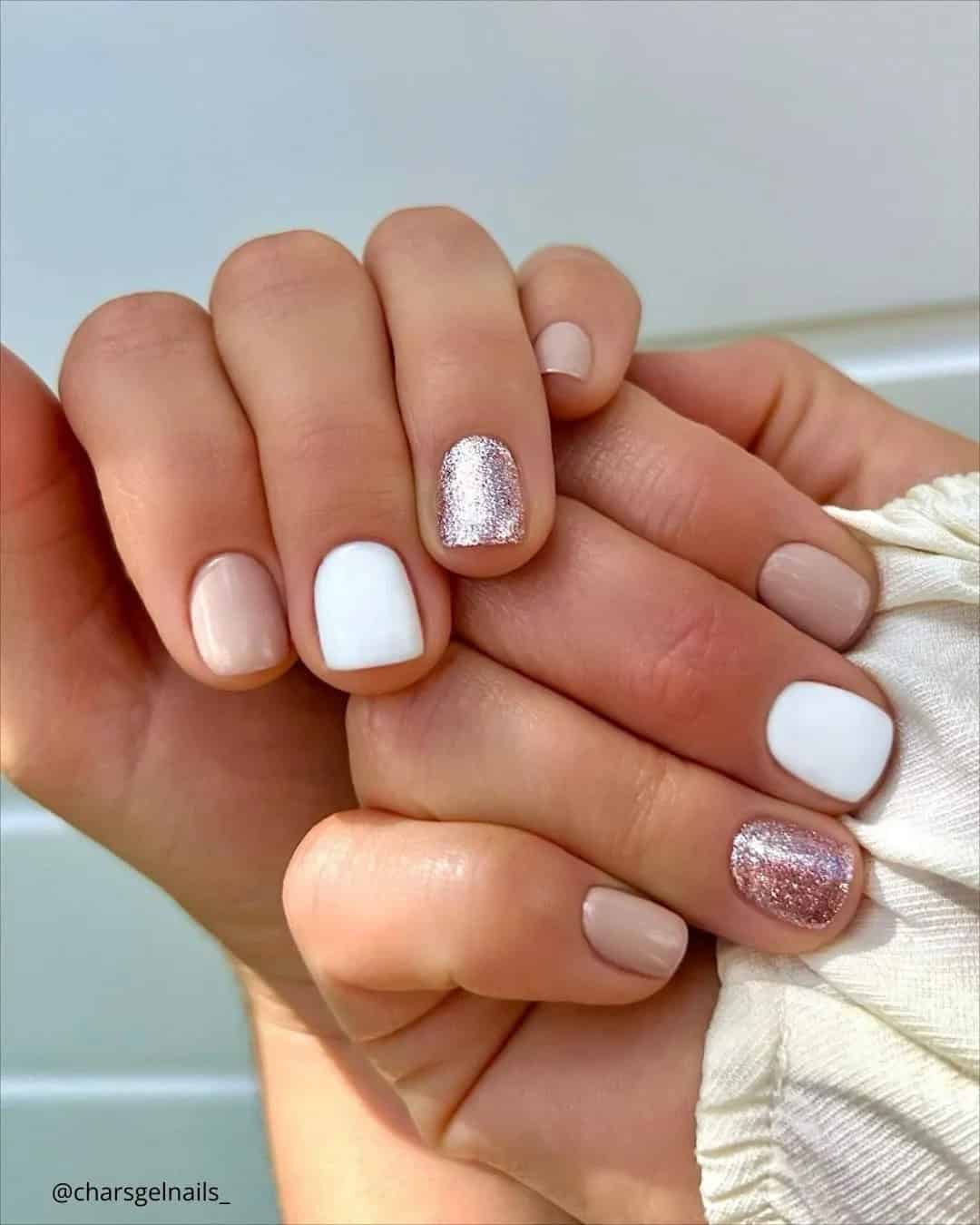 Simple Short Wedding Nails