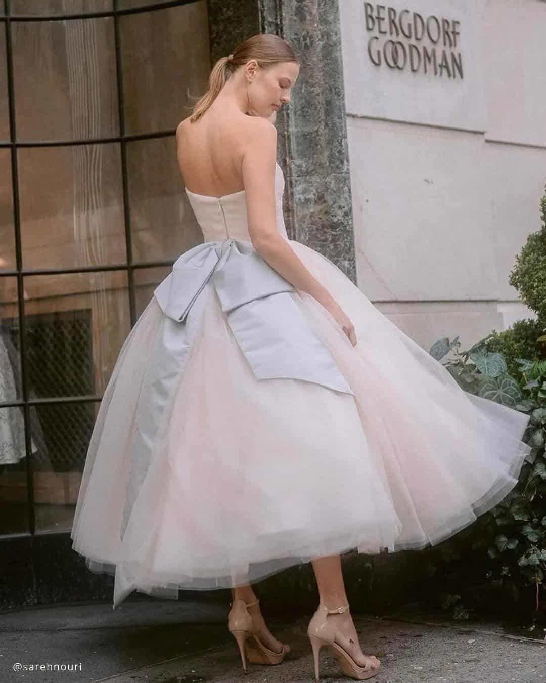 Simple Tea Length Wedding Gowns