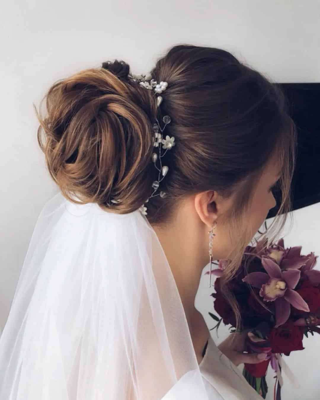 Updo with Veil Placement