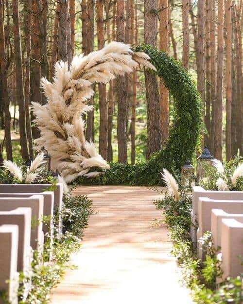 Pampas grass and greenery