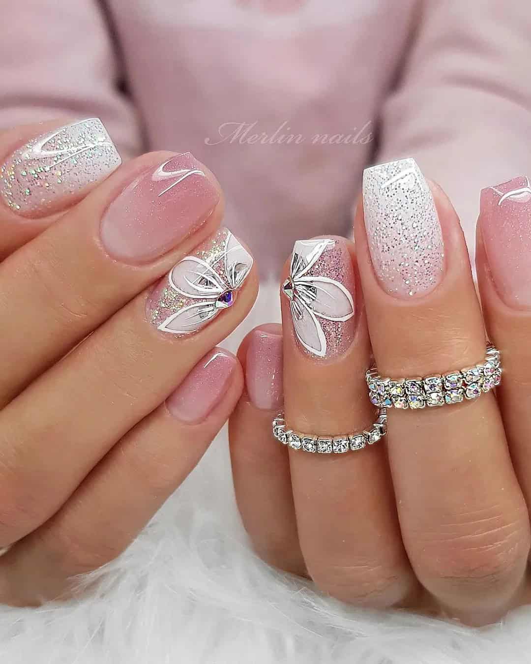 Wedding Dip Nails