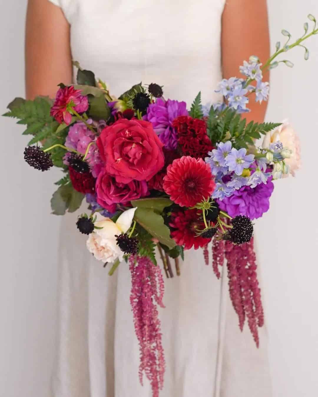 Beautiful Fall Dahlia Wedding Bouquet