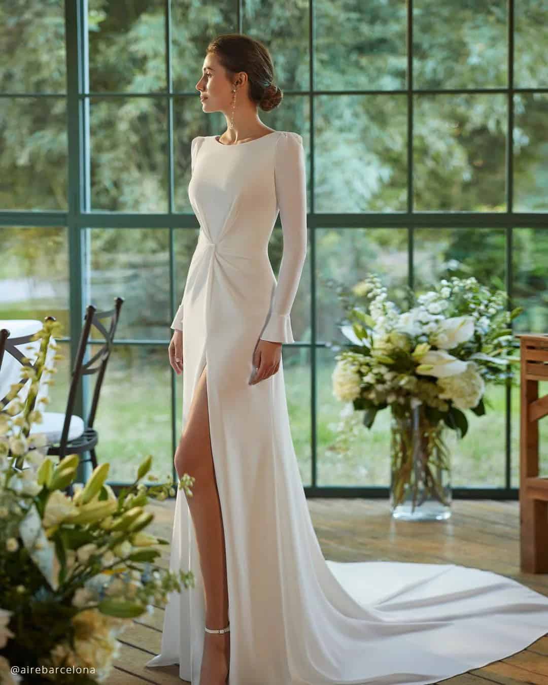 White Modest Wedding Dresses