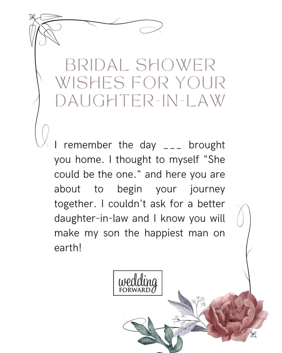 Bridal Shower Wishes for your Daughter-in-Law