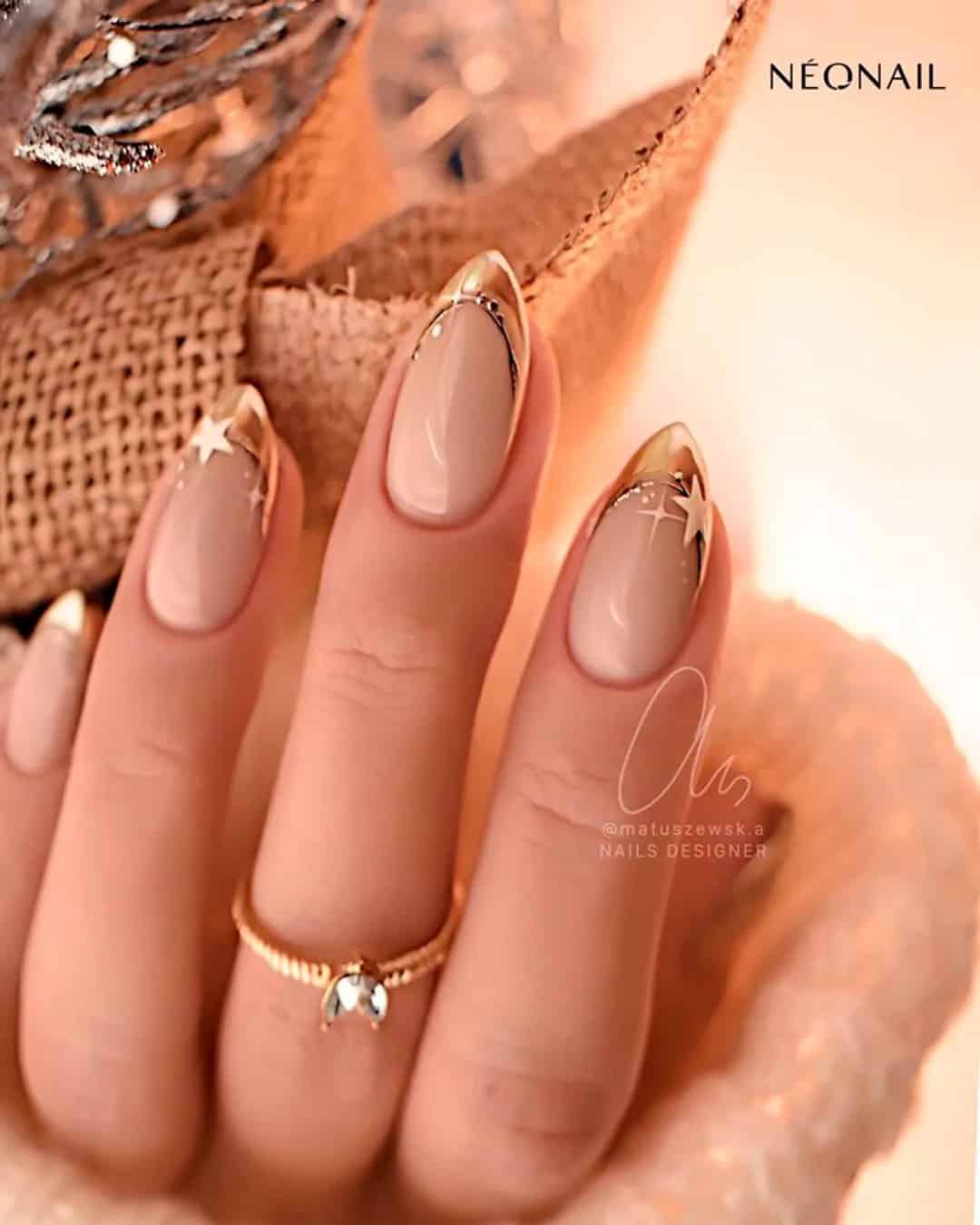 French Manicure Featuring a Winter Season Twist