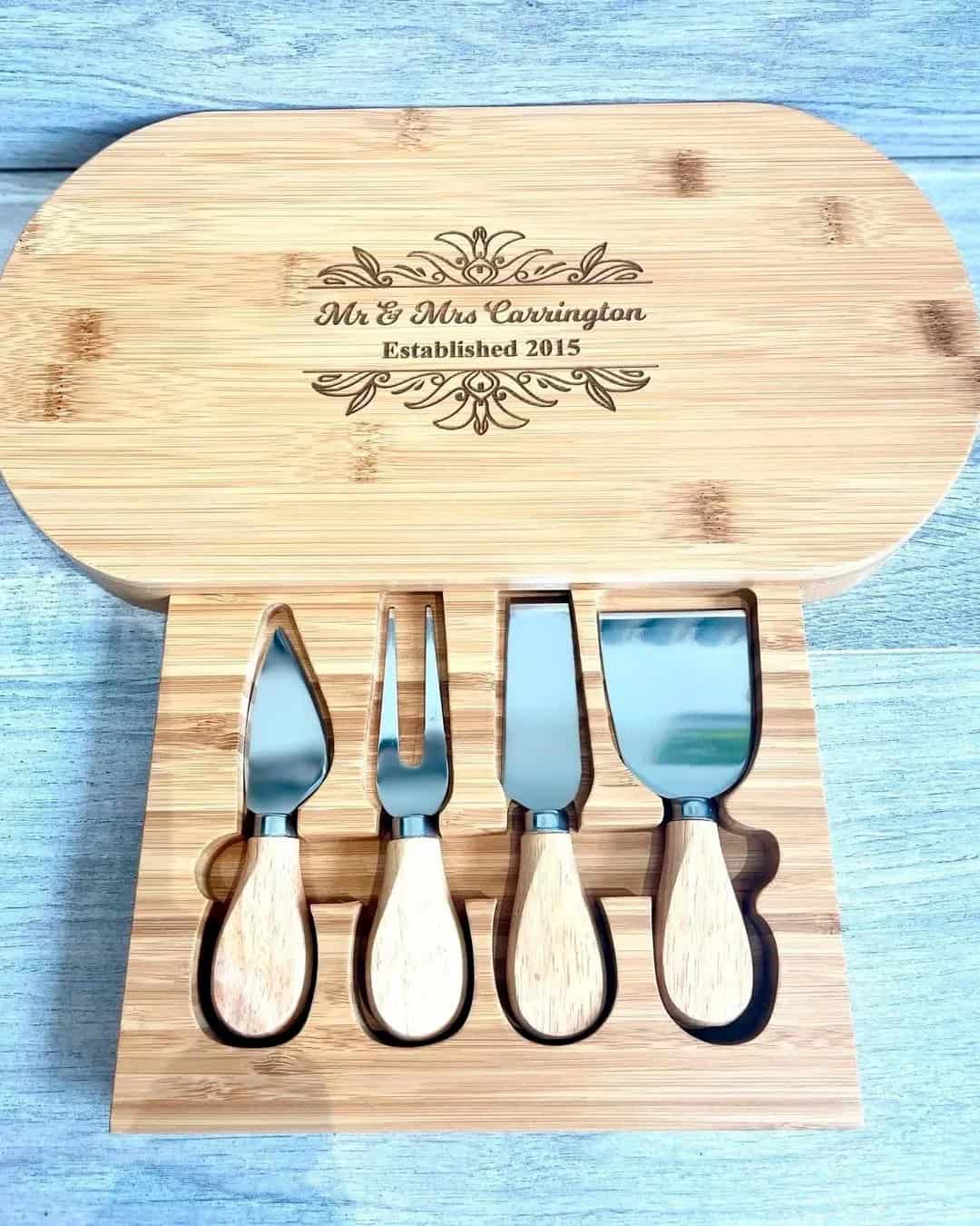 A custom cheese board