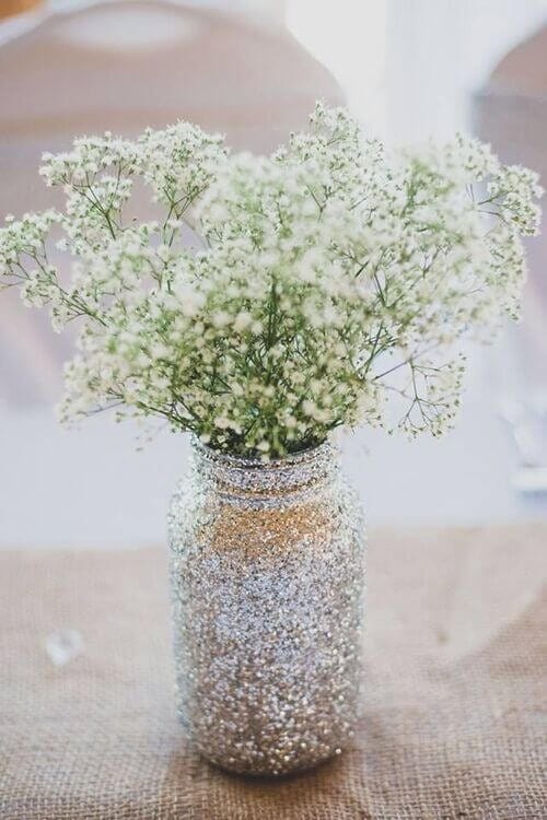 Silver glitter jars