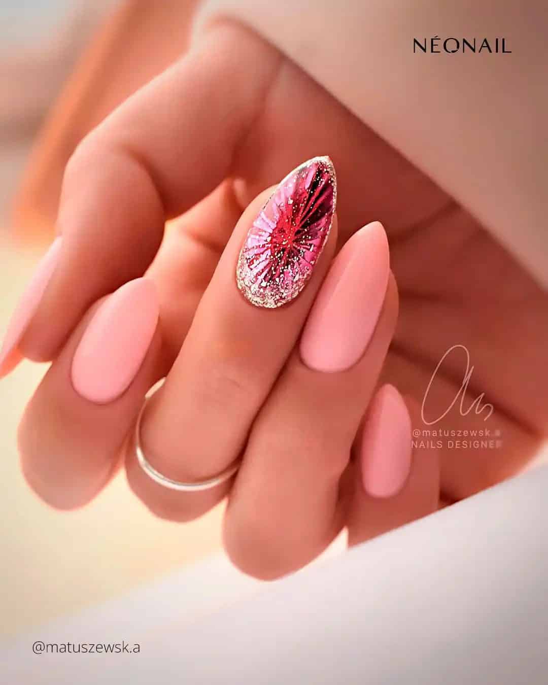 Pink Spring Nails For Wedding