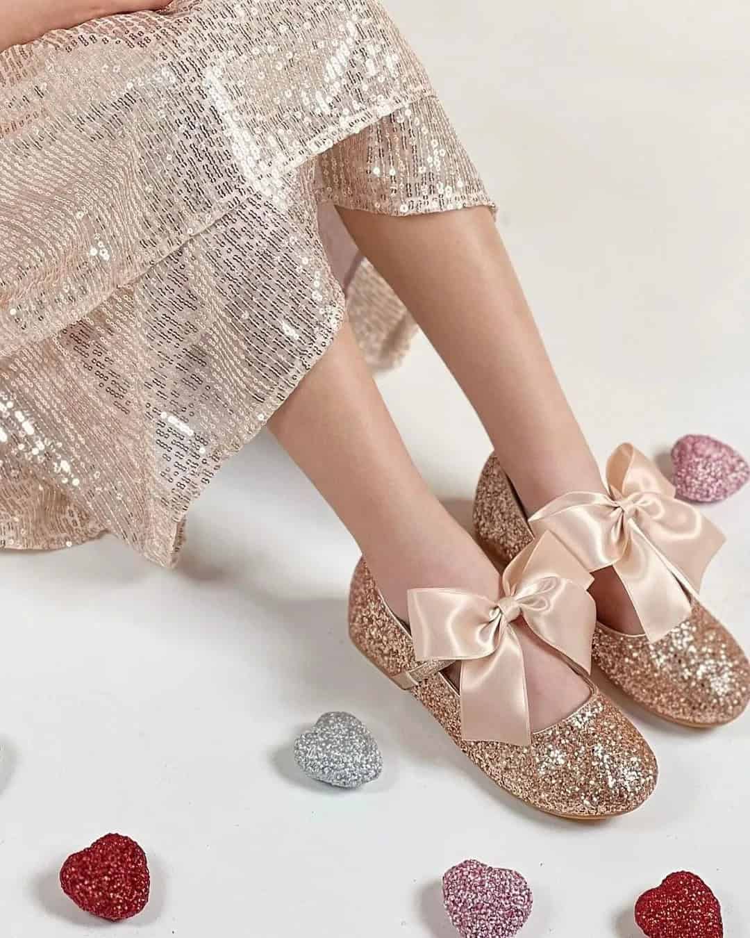 Champagne Shoes For A Flower Girl