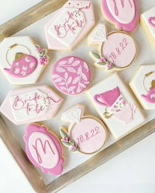 23 Pink Custom-made Bridal Shower Cookies