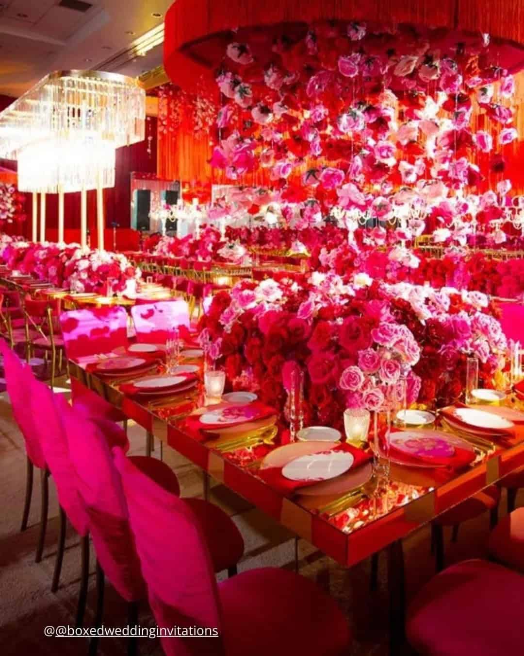 Red And White Wedding Reception Ideas