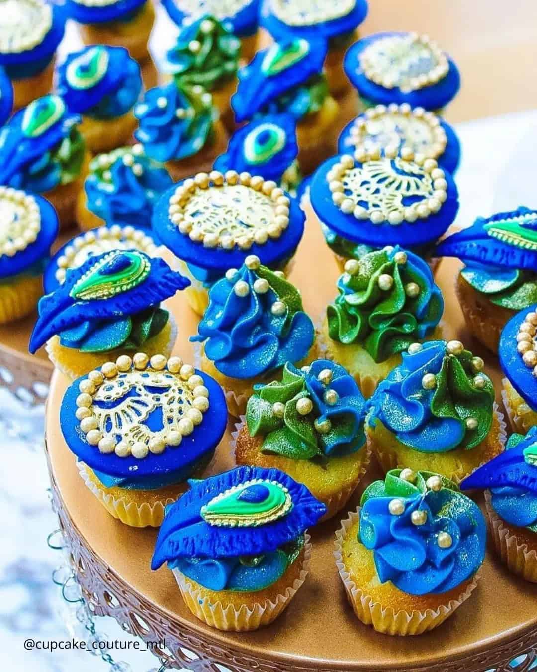 Royal Blue Wedding Cupcakes