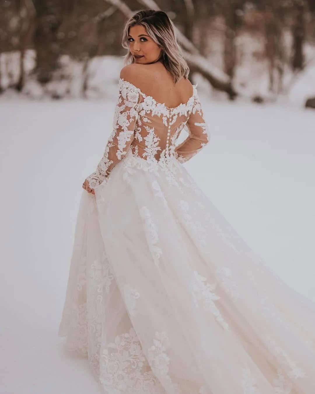 Long-Sleeve Winter Wedding Dresses