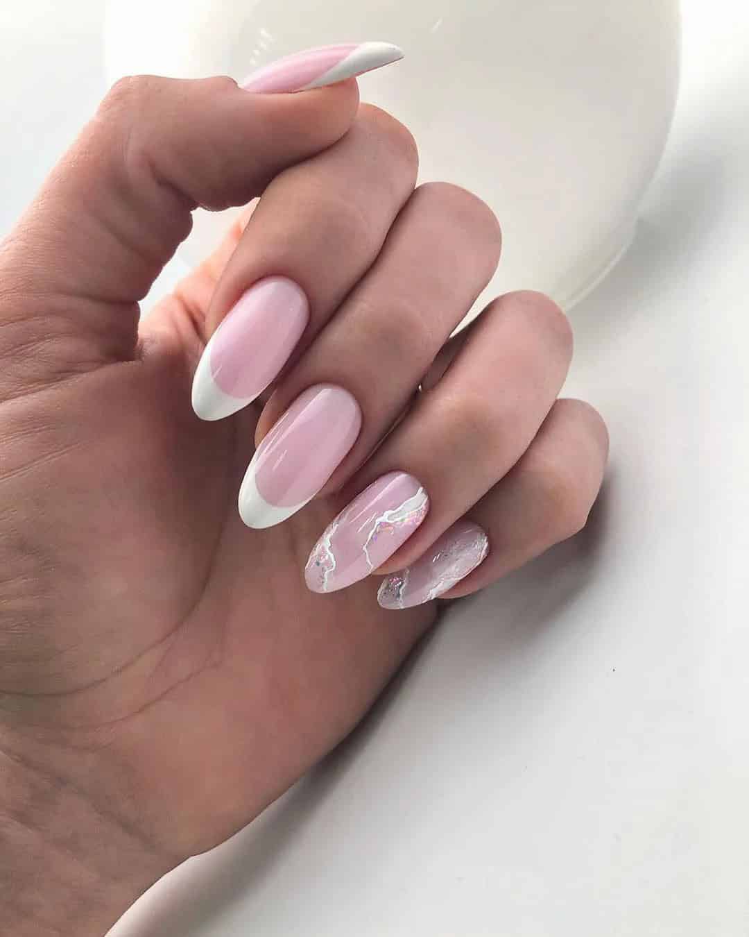 Marble Bridal Nails