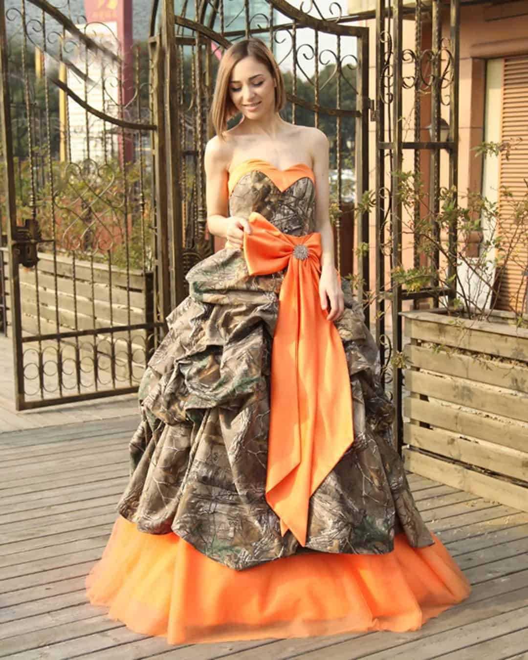 Pink & Orange Camo Bridal Dresses