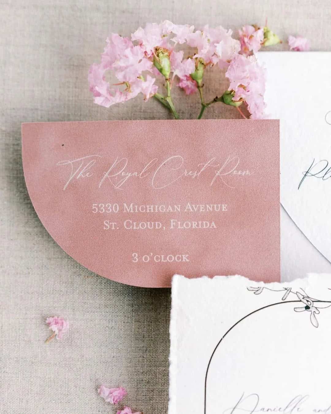 Dusty Rose Stationery for a Wedding