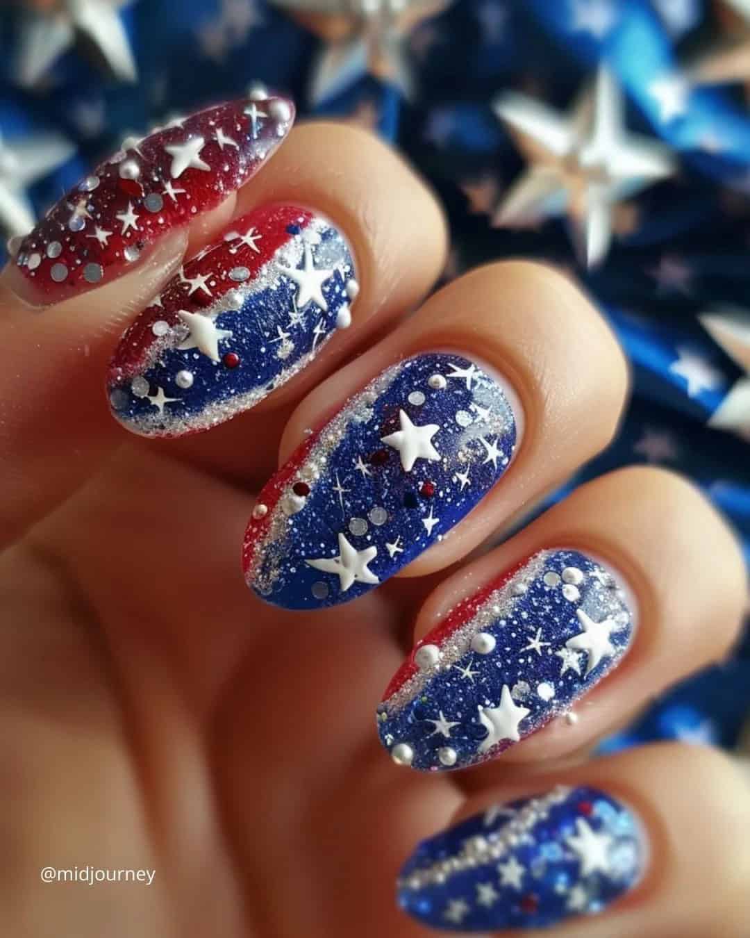 Independence Day Wedding Nails