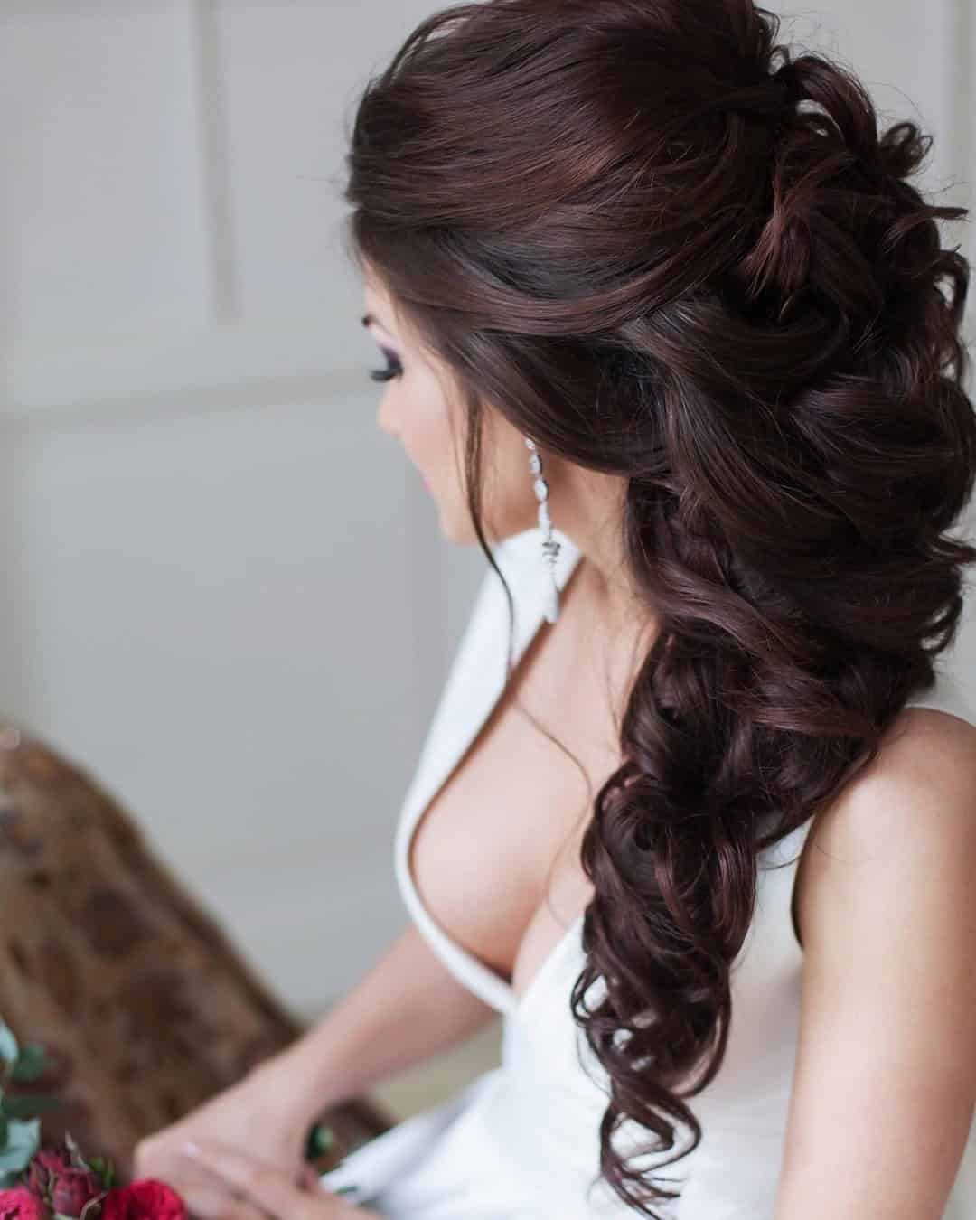 Wedding Hairstyle With Cascading Curls