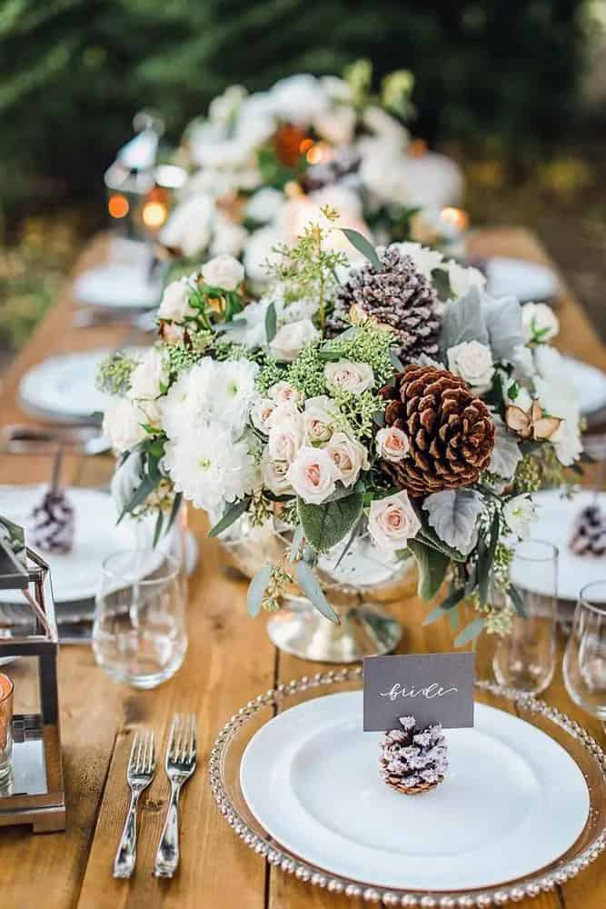 Christmas Wedding Decorations With Pines