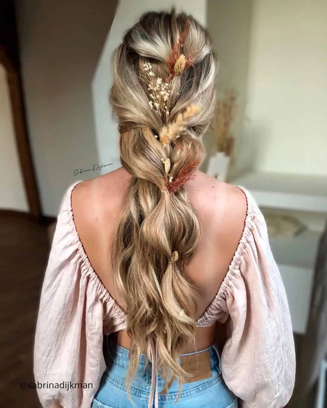 Boho Wedding Hair With Flowers