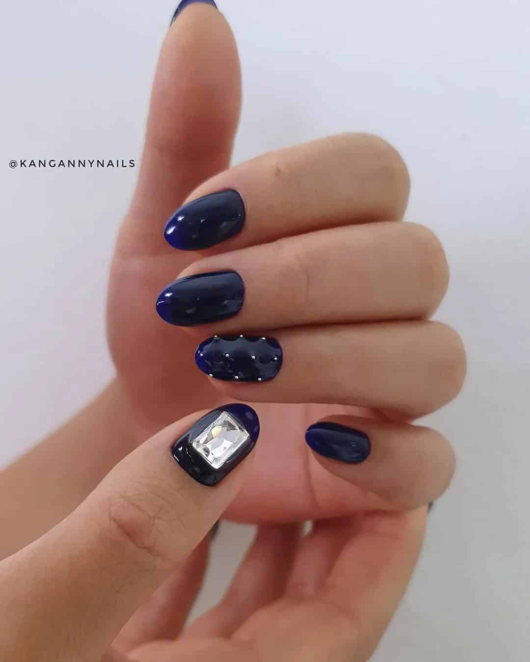 Blue With Silver Designs