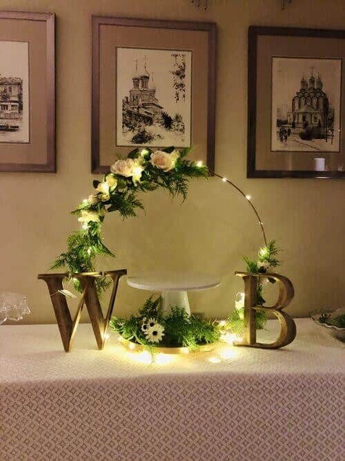 Fairy light hoop background pieces