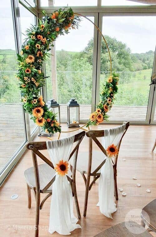 Sunflower hoop decor