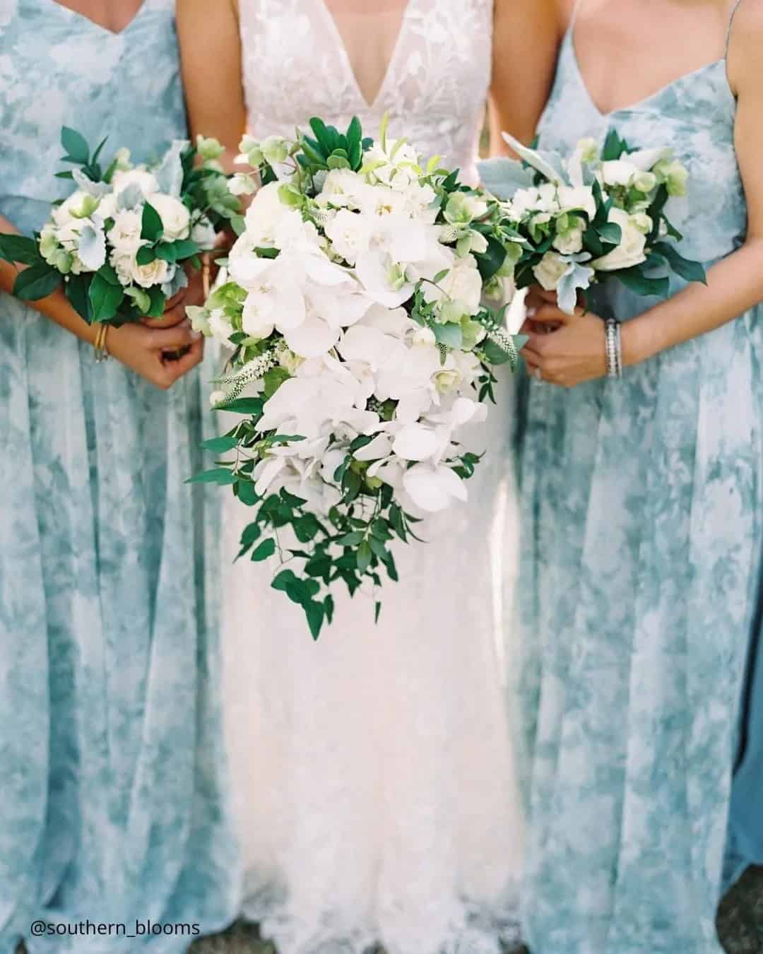 Gorgeous Blue Bridesmaid Wedding Bouquets