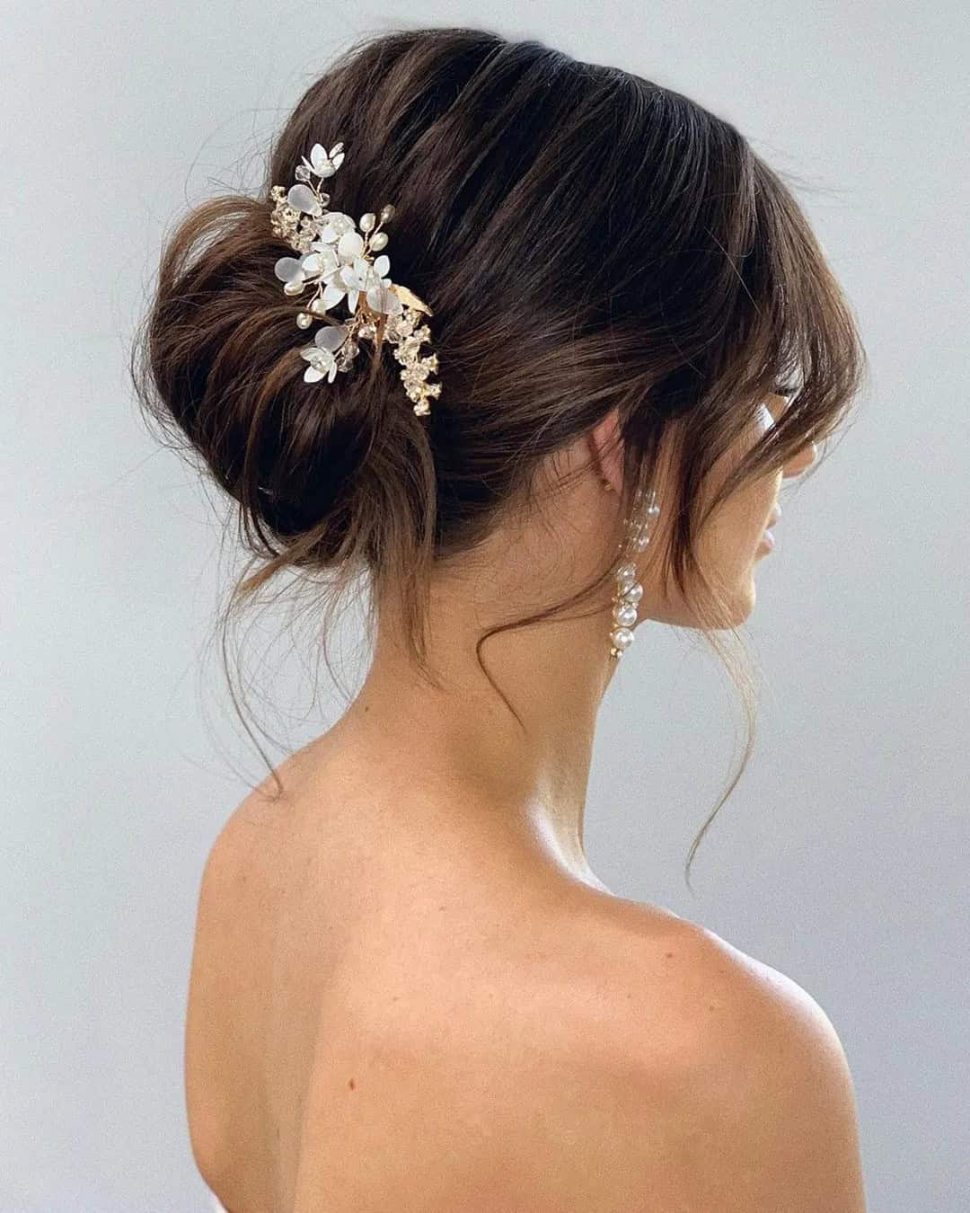 Wedding Updo Hairstyles With Bangs