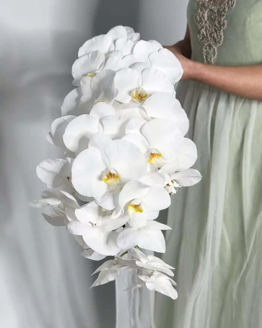 Wedding Cascading Bouquets with Orchids