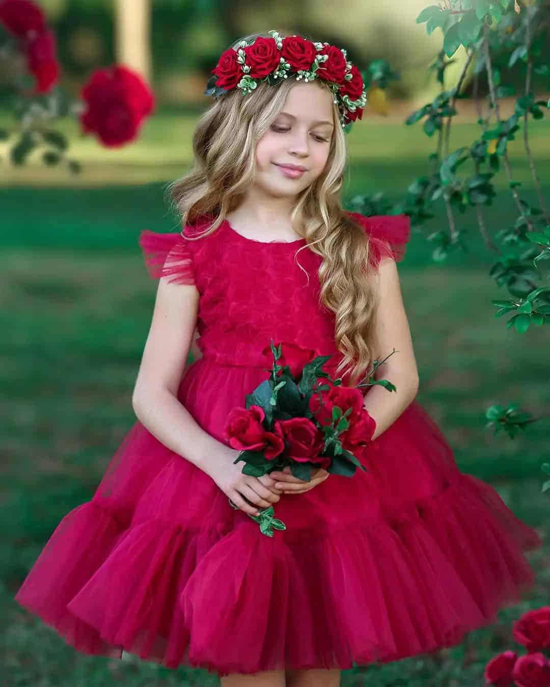 Red Flower Girl Dresses