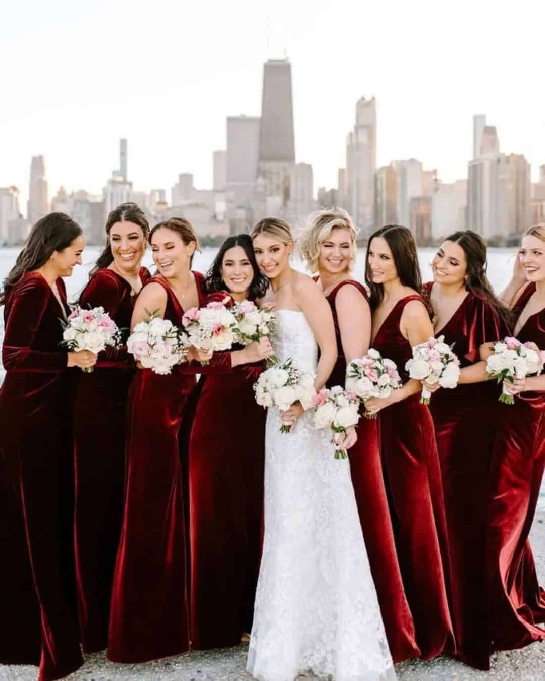 Burgundy Dresses for Bridesmaids