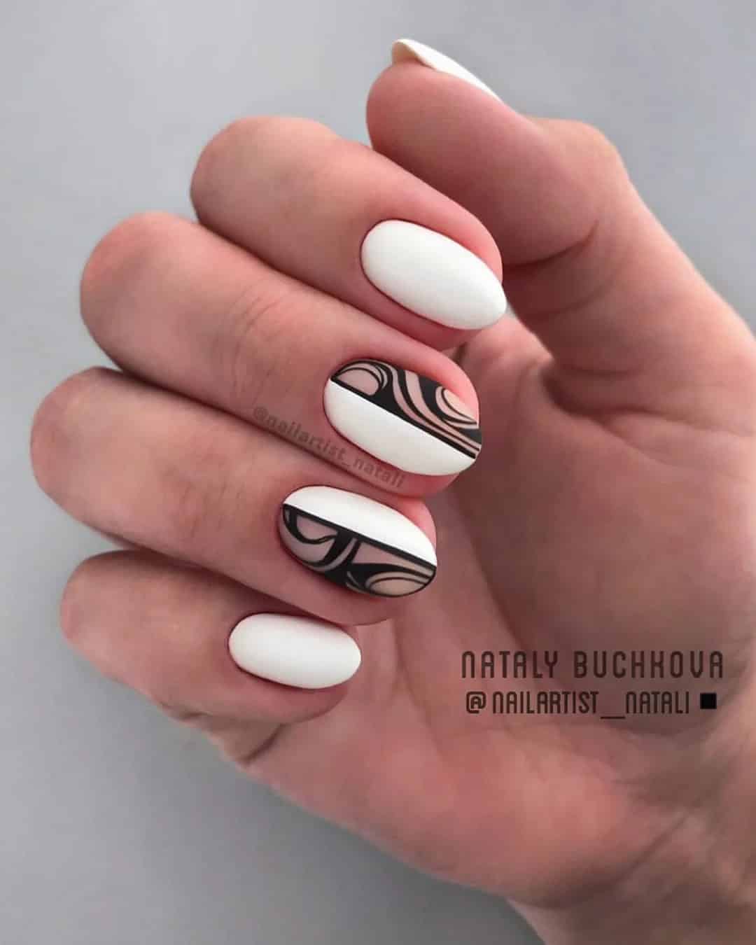 Black And White Nail Art