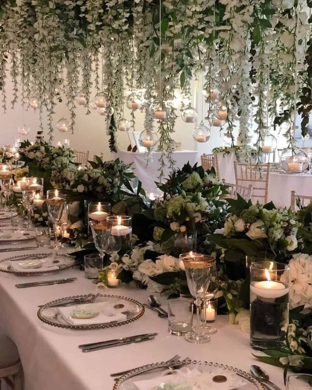 Floating Candles Wedding Centerpiece