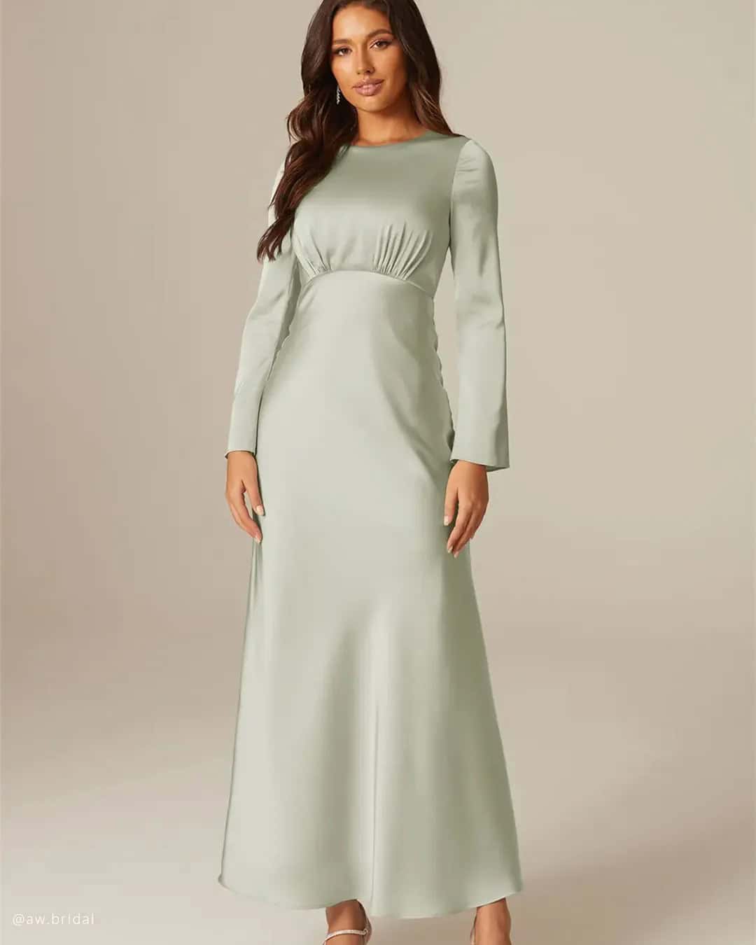 Sage Green Bridesmaid Dresses With Sleeves