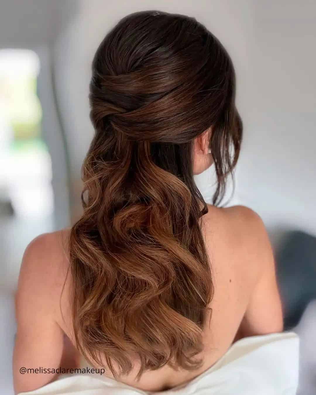 Half Up Half Down Beach Wedding Hairstyles