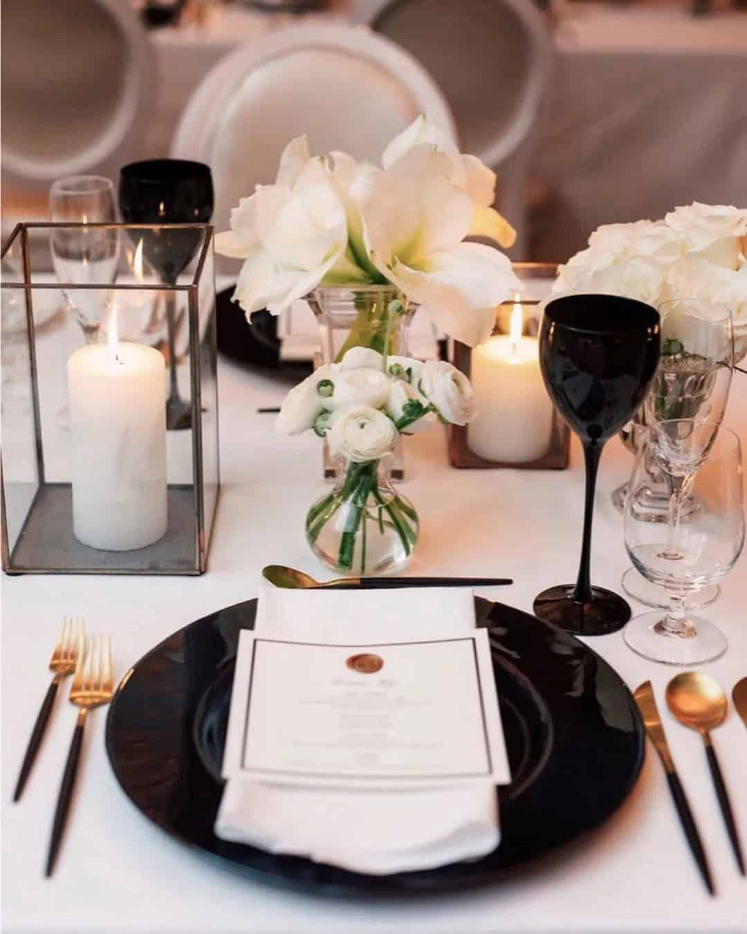 Modern Black And White Wedding Decor