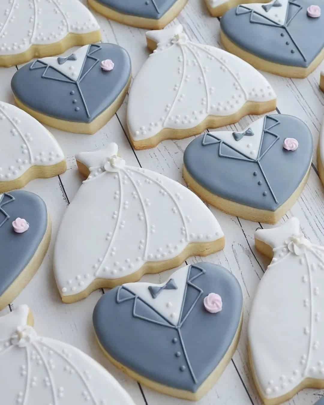 Fancy Wedding Dresses Shape Cookies